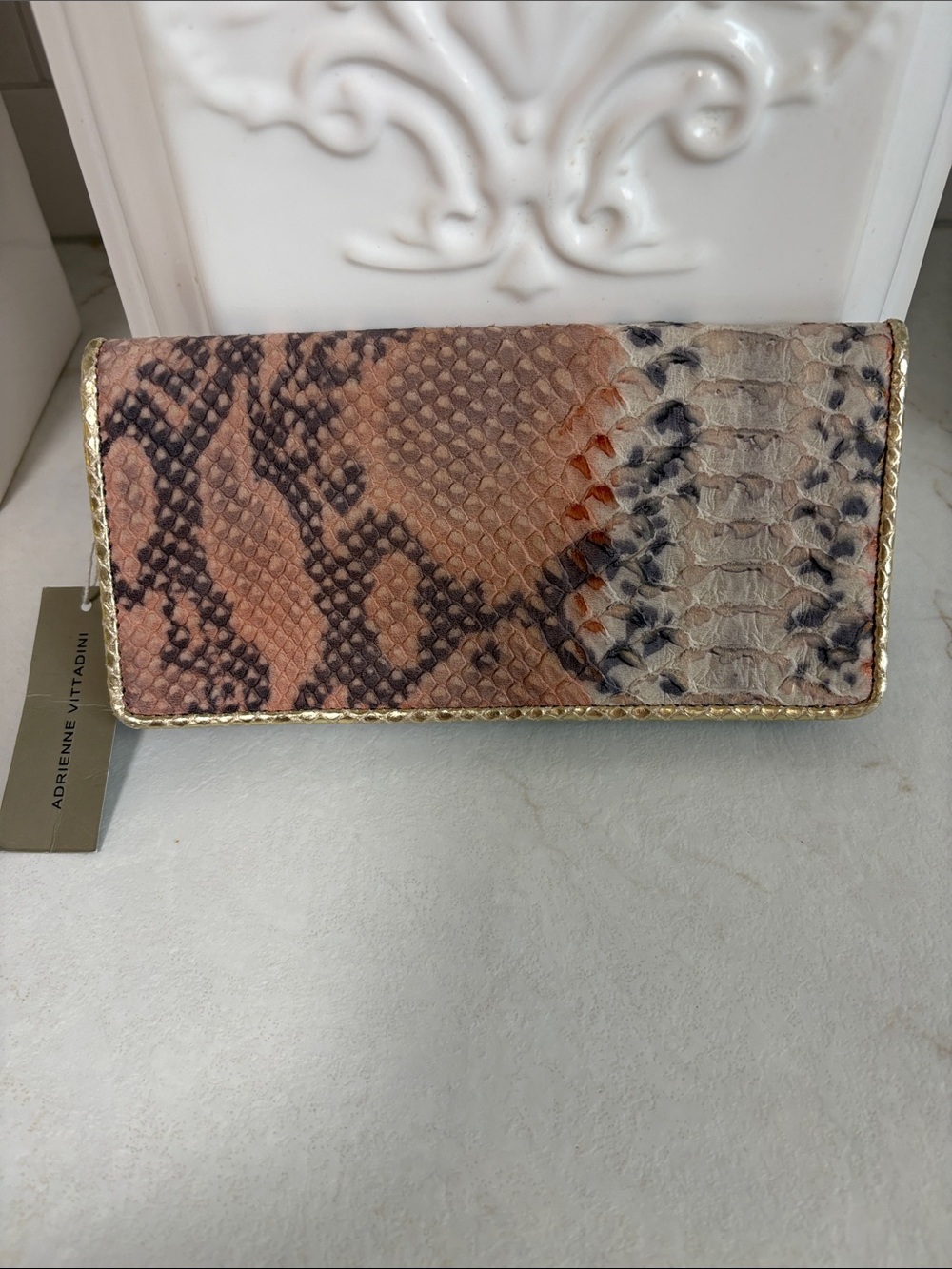 Adrienne Vittadini Faux Snake-Print Wallet ~ New with tags